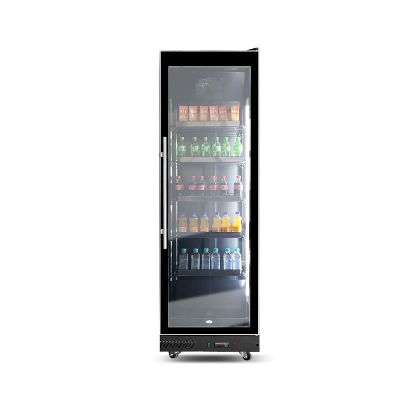 560L Commerciële Enkele Luxe Glazen Deur Dranken Display Koelkast Showcase Supermarkt Koeling Vrieskast Luchtkoeler Koeling